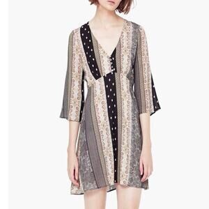 MNG Suit Boho Renaissance V-Neck Bell Sleeve Women's New Mini Dress 6
